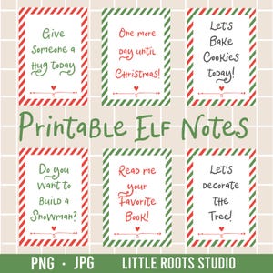 27 Druckbare Elf Notizen / Digital Download / Elf Nachrichten / Elf Aktivitäten / Weihnachtszeit / Feiertage / Weihnachtsmann / Png