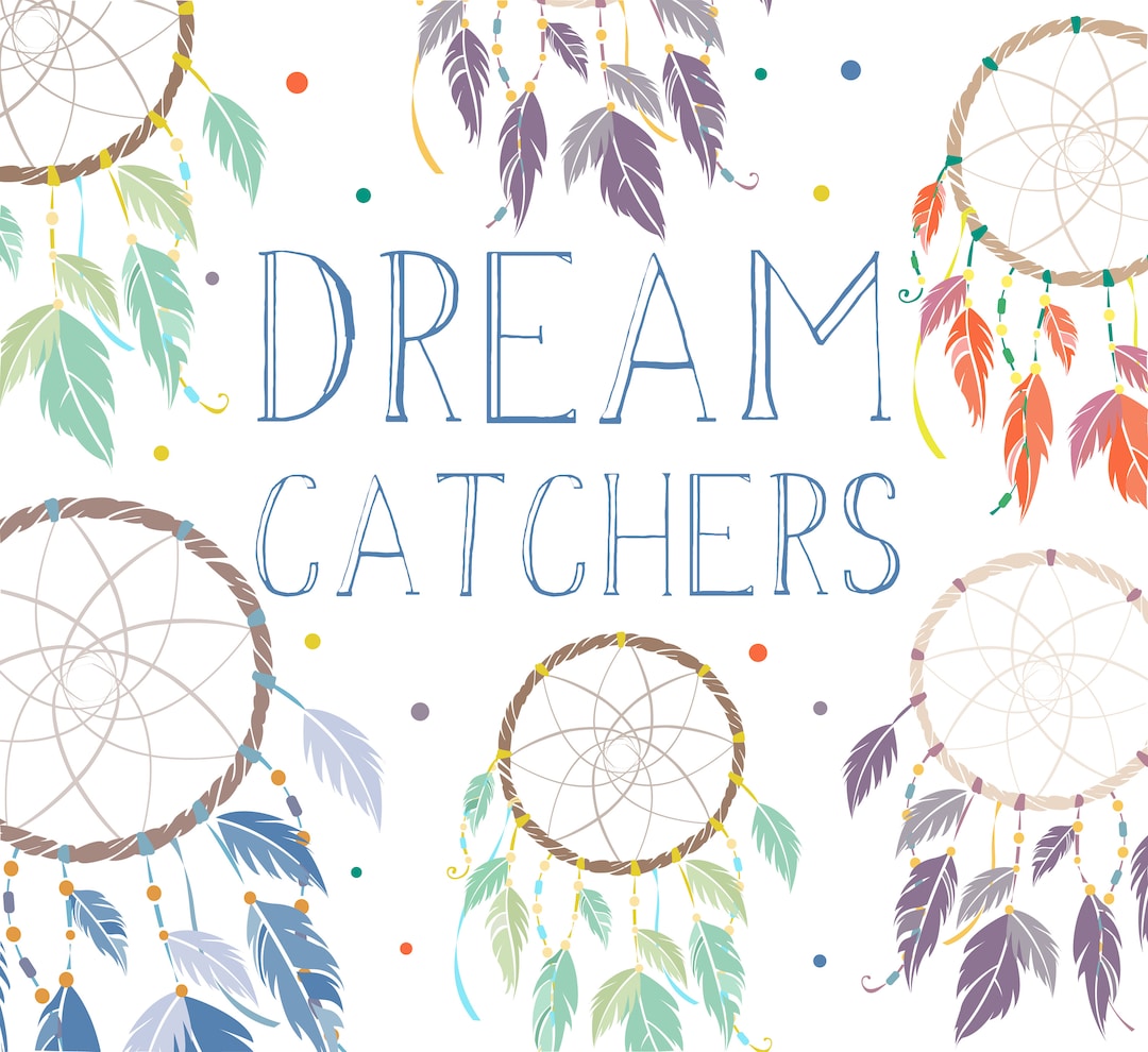 Dream Catcher Clip Art / Dream Catchers / Colorful Stickers / Digital
