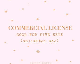 Extended Commercial Use License / For Five Shop Items / Commercial Use for Unlimited Units / No Credit Required