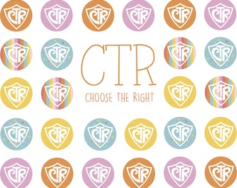 CTR Clipart / Choose the Right / CTR Stickers / Latter Day Saint / Digital Download / Primary Stickers /Instant Download