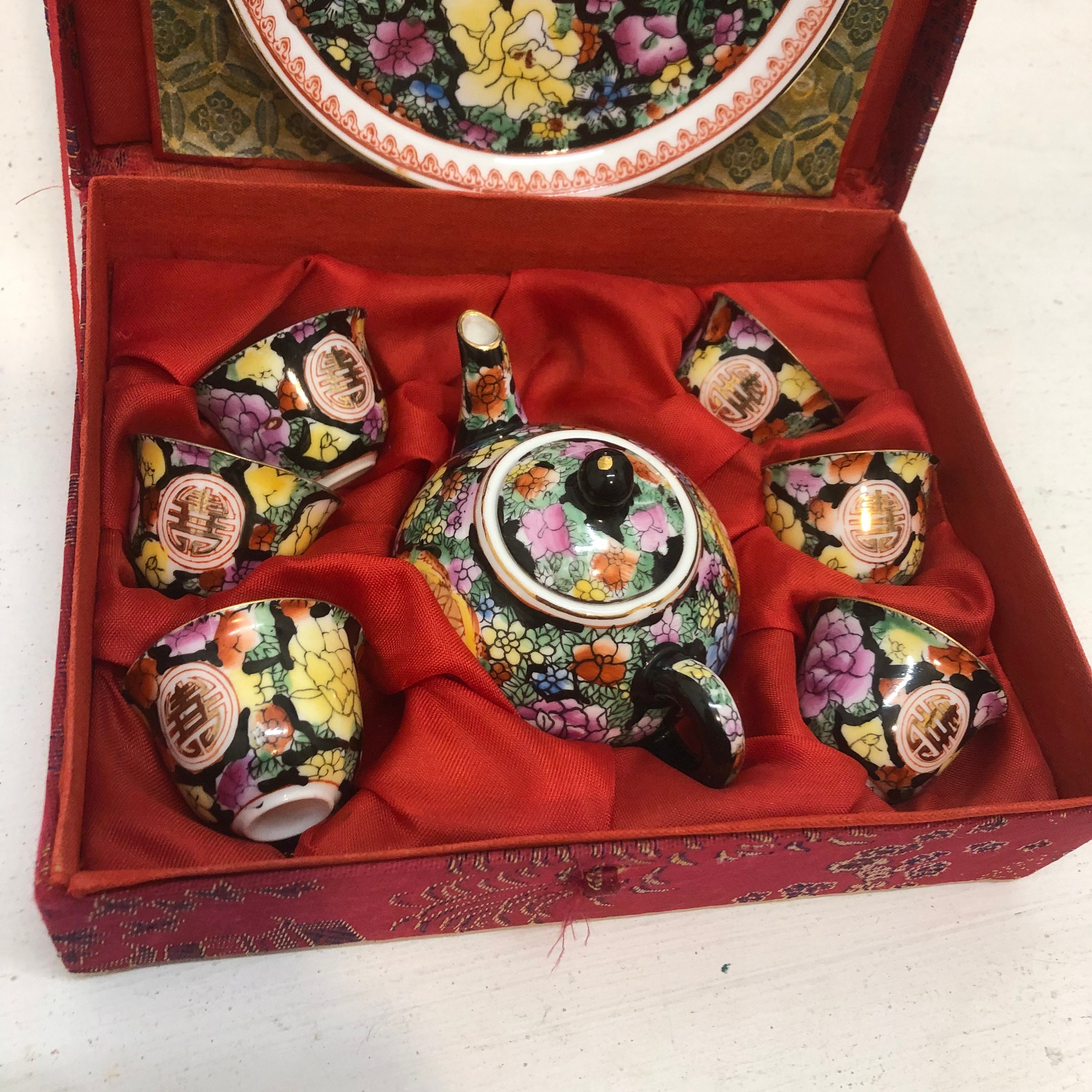 Chinese MINIATURE Tea-set Floral Design Vintage Souvenir - Etsy UK