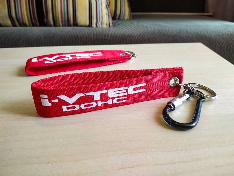 Honda I Vtec Dohc Keychain Double Sided Lanyard Carabiner Etsy