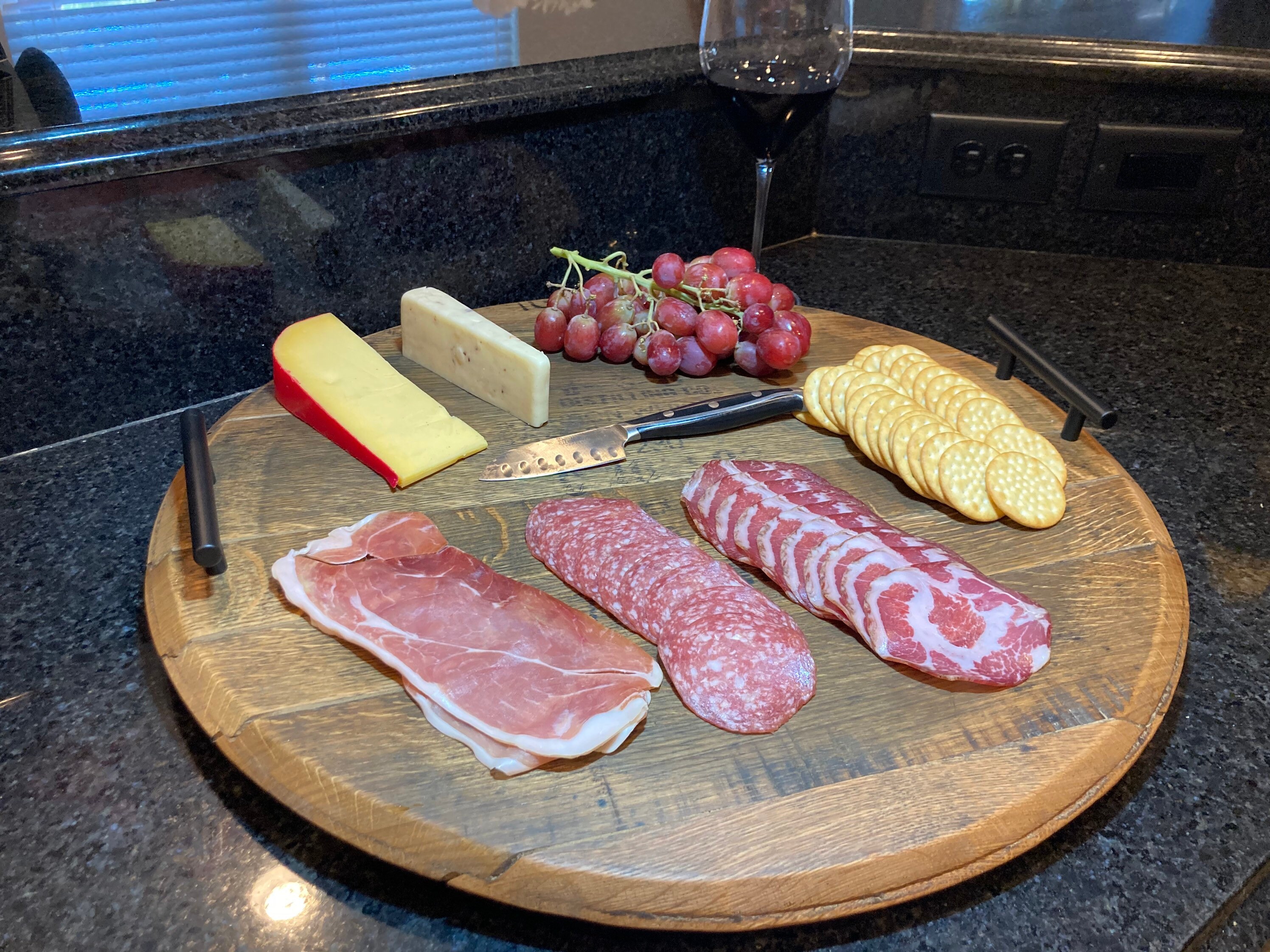 Whiskey barrel charcuterie/ Whiskey Barrel cutting board Etsy