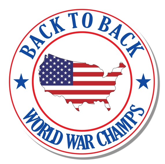 back to back world war champs decal