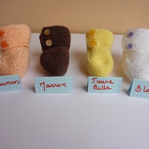 Mixed baby slippers of your choice, in wool, hand knitted