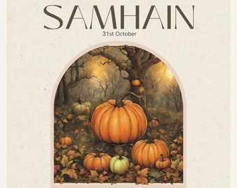 Samhain Sabbat Celebration Booklet, Wheel of the year, rituals, correspondences, digital download