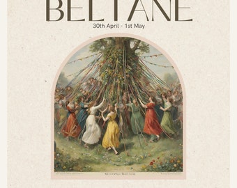 Beltane Sabbat Celebration 19 page Booklet, Wheel of the year, rituals, correspondences, love spells, digital download