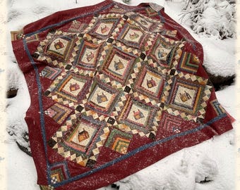 Modello per trapunta Calico Cottages DOWNLOAD DIGITALE di Lynn Wilder Foundation Paper Pieced Riproduzione di tessuti Trapunta tradizionale Regalo per la mamma