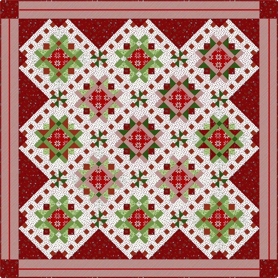 Christmas Ribbons Quilt Pattern - Lynn Wilder - Sew'n Wild Oaks