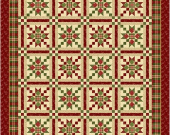Wzór na kołdrę Country Charmer - Lynn Wilder - Sew'n Wild Oaks - Kołdra Scrappy - Kołdra świąteczna - Tkaniny reprodukcyjne