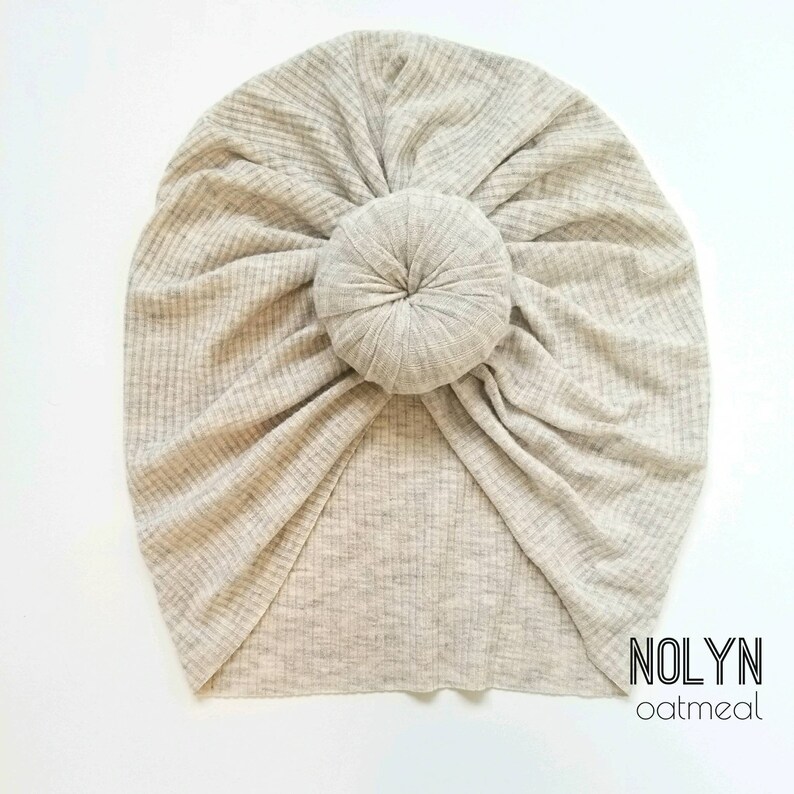 Oatmeal top knot turban