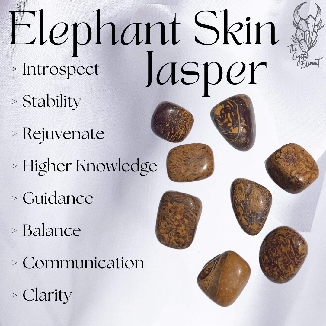 Elephant Skin Jasper Tumbled Stone | Calligraphy Stone | Mariam Jasper | Coquina Jasper Crystal | Gemstone Tumble Crystal | Guidance Crystal