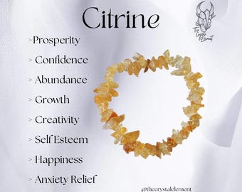 Citrine Chip Crystal Bracelet | Gemstone Jewellery | Unisex Bracelet | Citrine Bracelet | Citrine Jewellery | Yellow Bracelet | Abundance