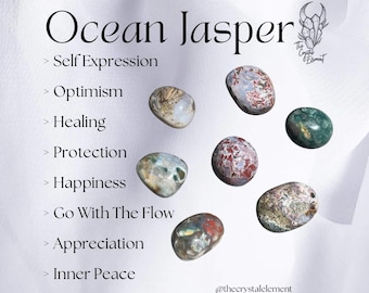 Ocean Jasper Tumbled Stone | Protection Crystal | Crystal for Optimism | Ocean Jasper Crystal | Polished Gemstone Tumbled Stone