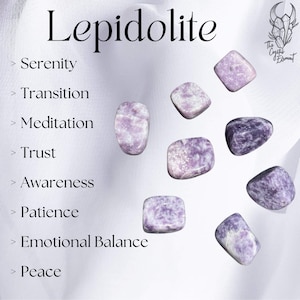 Lepidolite Tumbled Stone | Kryształ Serenity | Kryształ do medytacji | Kryształ Lepidolite | Polerowany kamień szlachetny Tumbled Stone | Fioletowy kryształ