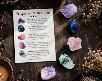 Empath Protection Crystal Kit | Healing Crystals for Empaths | Empath Support Crystal Set | Emotional Support & Protection Crystals