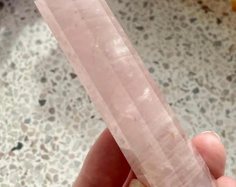 Varita de masaje de cuarzo rosa / Varita de cristal rosa / Varita de masaje de cristal / Herramientas espirituales / Varita de cristal de cuarzo rosa / Varita curativa