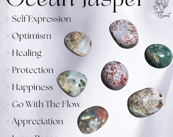 Ocean Jasper Tumbled Stone | Protection Crystal | Crystal for Optimism | Ocean Jasper Crystal | Polished Gemstone Tumbled Stone