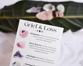 Kit de cristales para el duelo y la pérdida / Cristales curativos para el duelo y la pérdida / Juego de cristales para el duelo / Kit de cristales de luto / Cristales de apoyo emocional