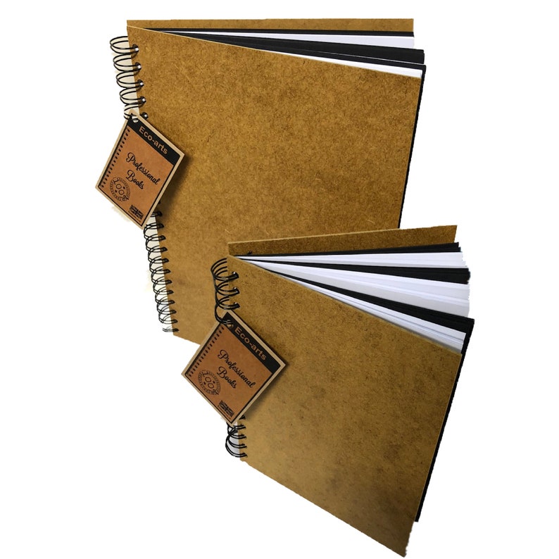 KRAFT card hardback cover scrapbook pad wirobound sketch book arts 60 page recyc