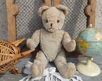 Ours ancien français en peluche des années 50-60 • EUR 33,00