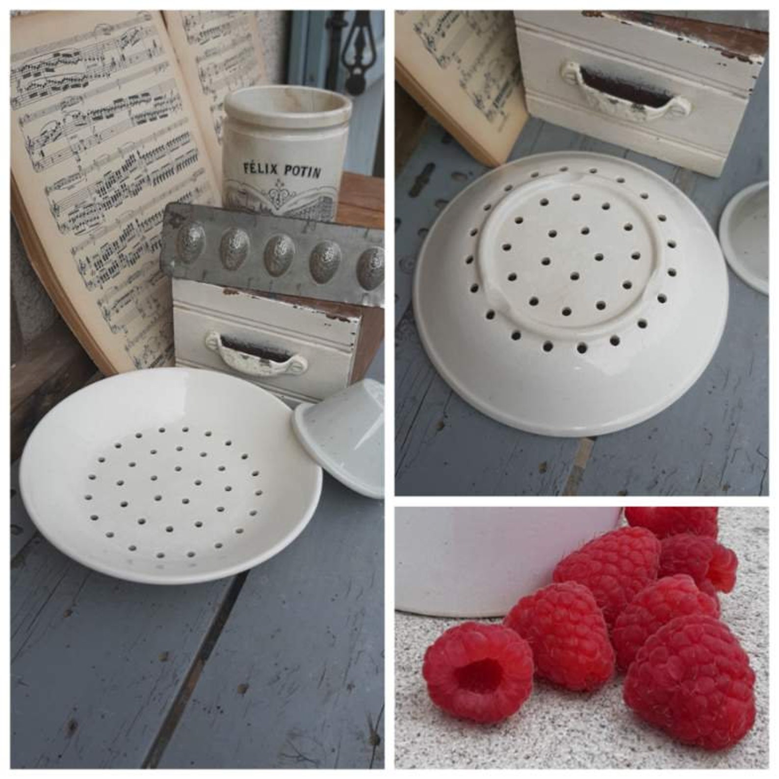 Faisselle Cheese Drainer Old Plate Strainer Mold Enameled Etsy