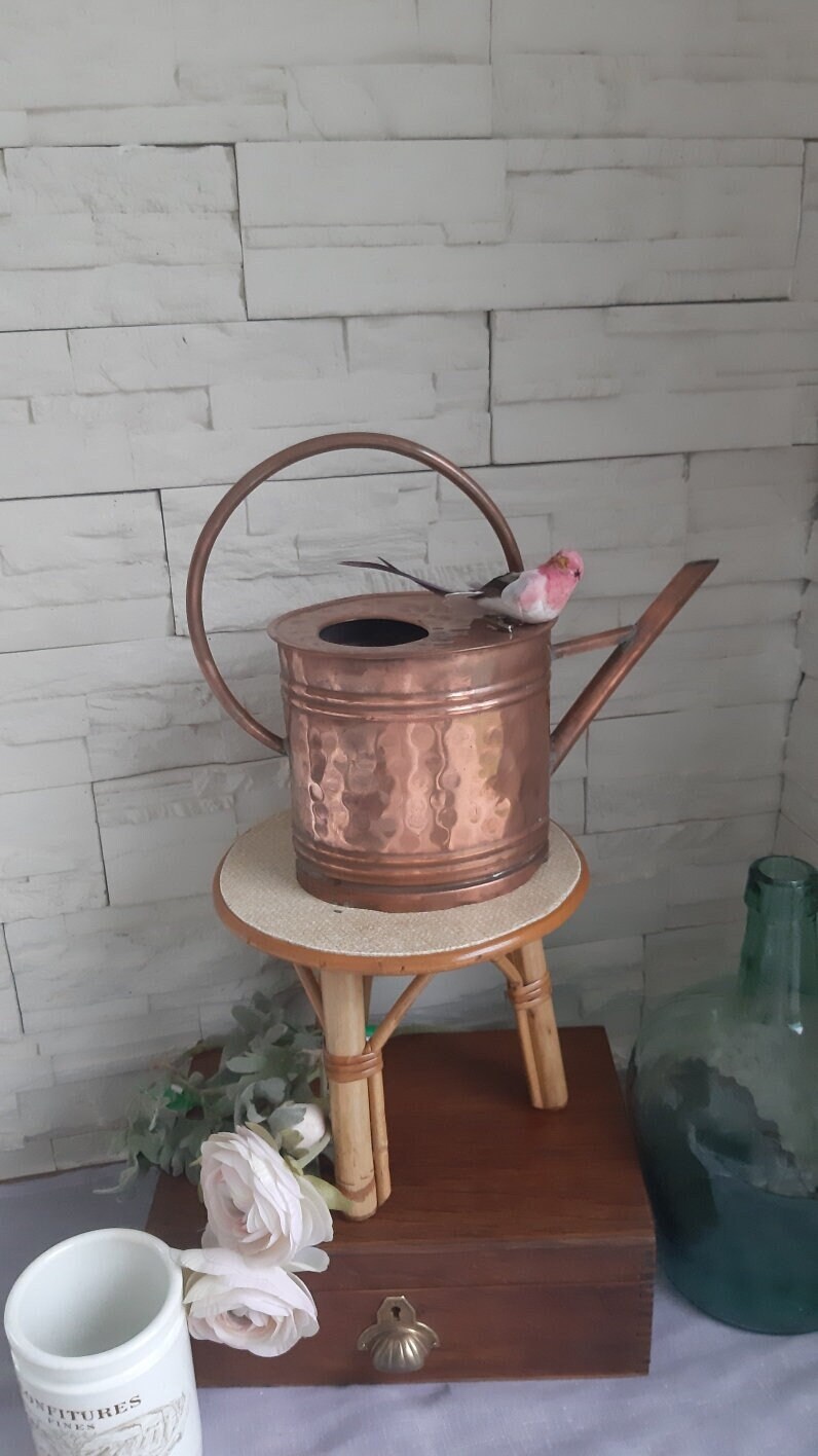 Arrosoir en Cuivre Vintage Décoration Jardin French Antique Zinc Copper Watering Can