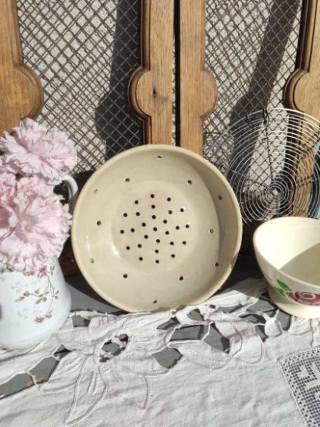 Faisselle Cheese Drainer Old Plate Strainer Mold Enameled Etsy