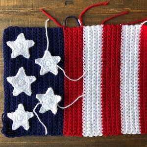 Crochet Pillow Pattern 4th of July crochet pattern USA Flag Independence Day Pillow DIY Patriotic decor image 5