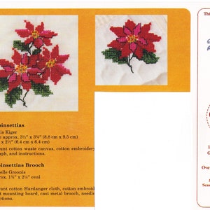 Gezählt Kreuzstich Kit: hübsche Poinsettias Abfall Leinwand
