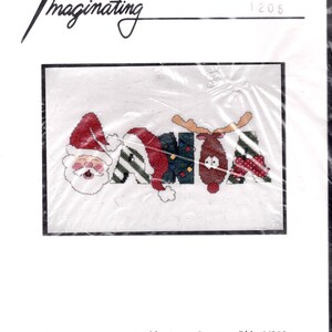 Christmas Cross Stitch Waste Canvas Humorous Santa by Imaginating
