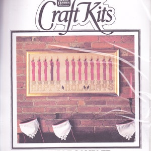 Counted Cross Stitch Kit:  Christmas Candle Sampler Better Homes & Gardens #283