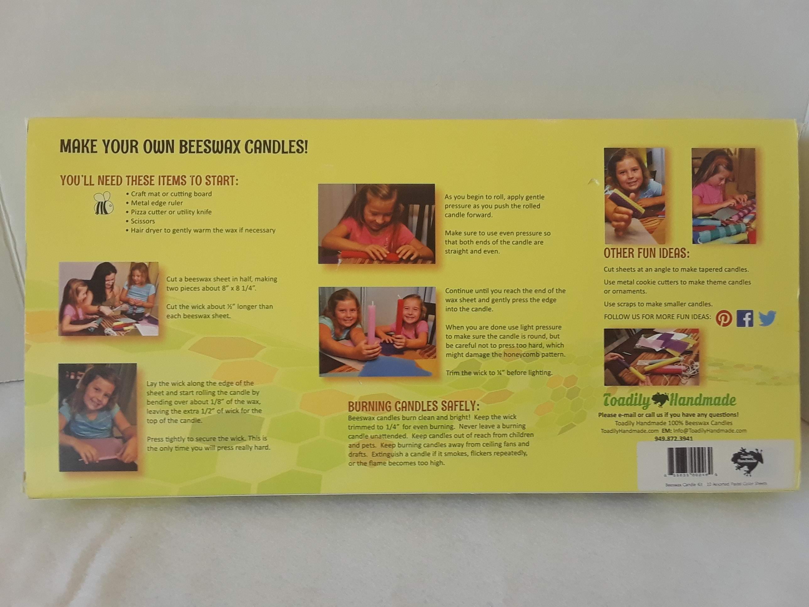 Toadily Handmade Make Your Own Beeswax Candle Kit Etsy