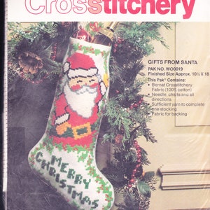 Christmas Stocking Santa Kit Counted Cross Stitch:  Gifts from Santa Bernat  10 x 18
