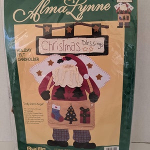 Felt Kit Santa Christmas Holiday Kaarthouder Jolly Santa Angel Bucilla 83802