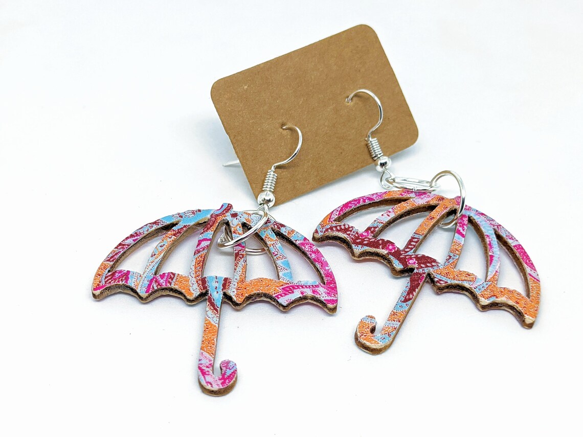 Umbrella Earrings Gift for Her Spring Jewelry Umbrella Etsy