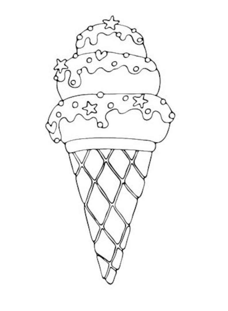 Ice Cream Coloring Pages, Birthday Party Favor Etsy Canada