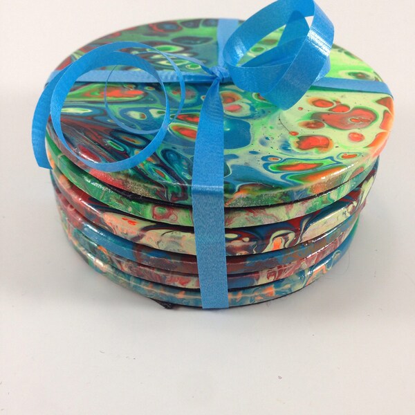 Psychedelic Tile Coasters