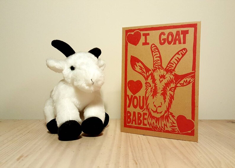 Goat Valentines Card I Goat You Babe Funny Love You Card Etsy