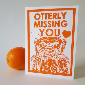 Otter vermisst Dich, Otter Karte handgemacht