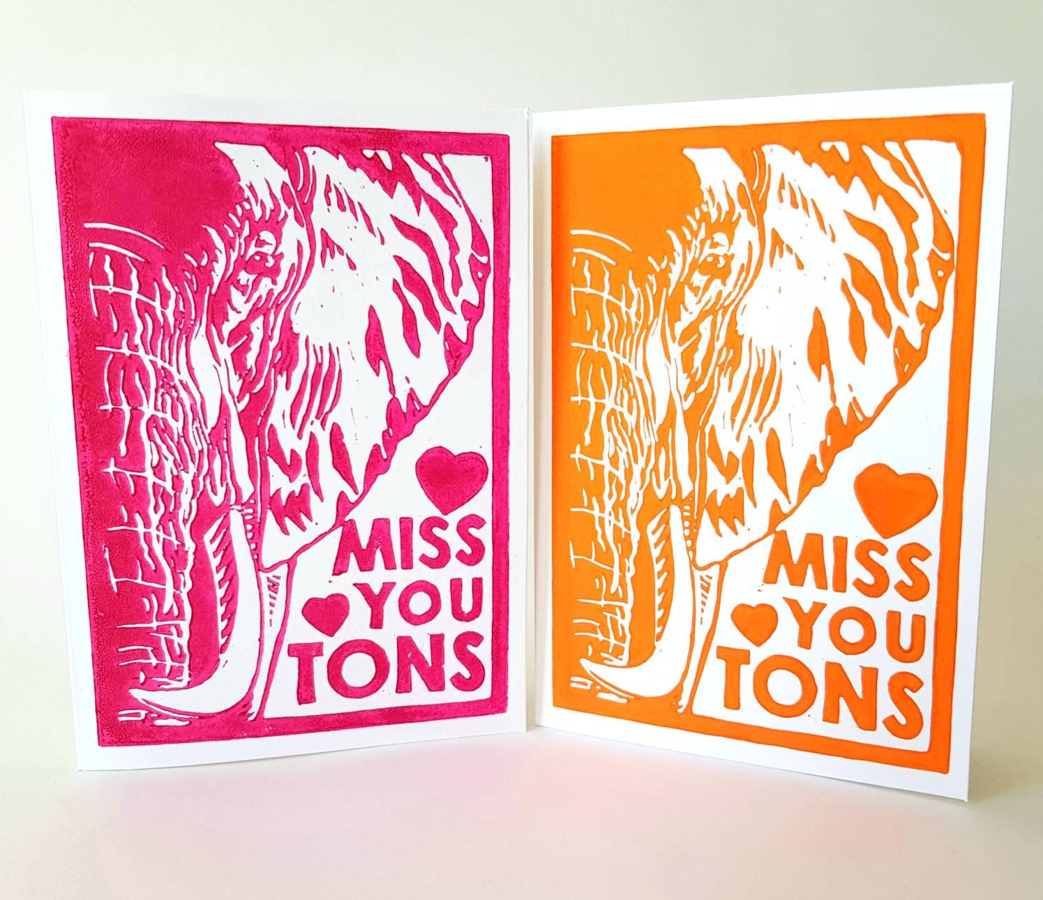 Elephant Card Miss You Tons Miss You Card Thinking of You - Etsy