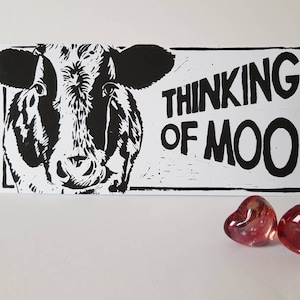 モーを想う、牛のカード、会いたいカード、農場の動物のカード