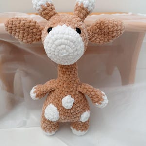 Plush Giraffe Toy | Handmade Crochet Beige and White