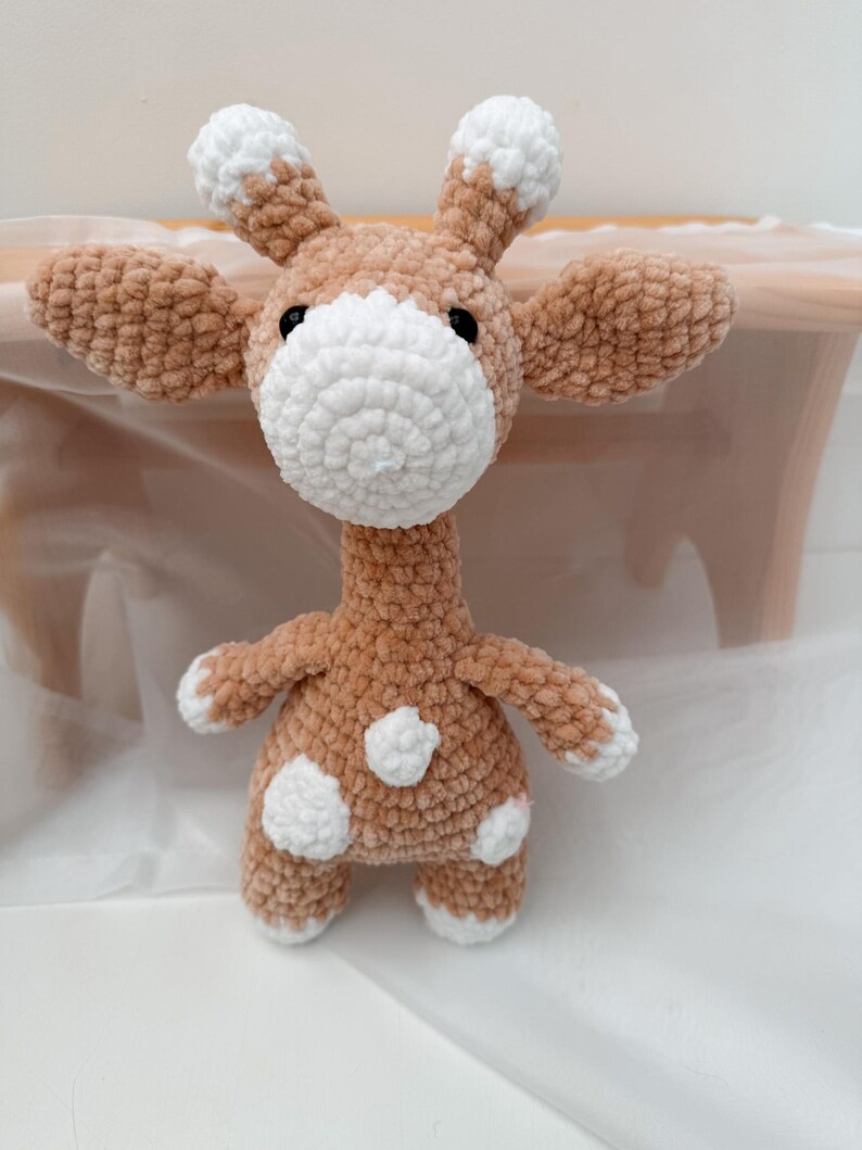 Plush Giraffe Toy | Handmade Crochet Beige and White