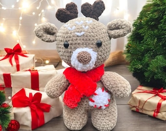 Handmade Reindeer Plushie | Crochet Amigurumi Reindeer