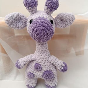 Plush Giraffe Toy | Handmade Crochet Lilac and Purple
