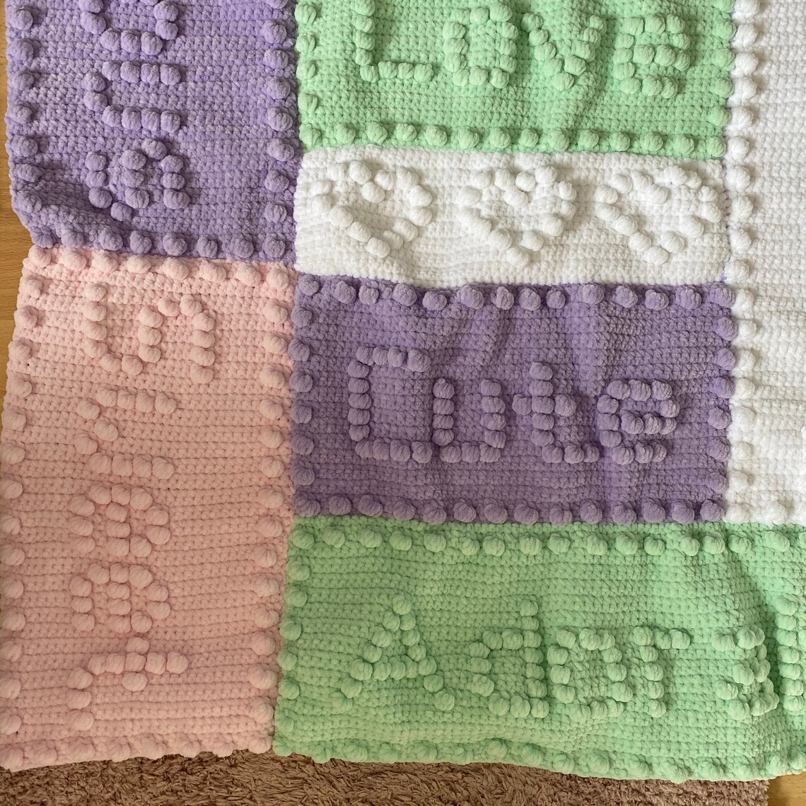 Handmade Crochet Baby Word Blanket Etsy