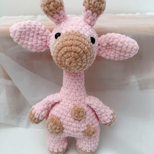 Plush Giraffe Toy | Handmade Crochet Pink and Beige