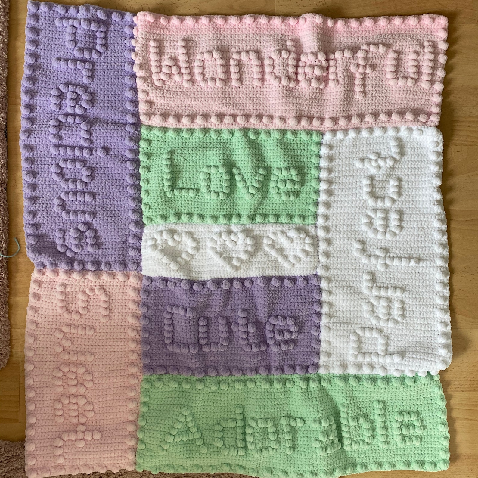 Handmade Crochet Baby Word Blanket Etsy