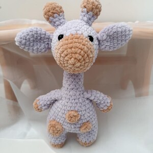 Plush Giraffe Toy | Handmade Crochet Purple and Beige